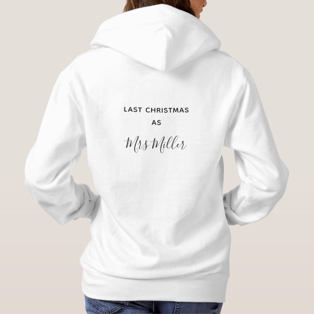 Camiseta Último Natal como a Sra. Personalized Sobrenome (Verso)