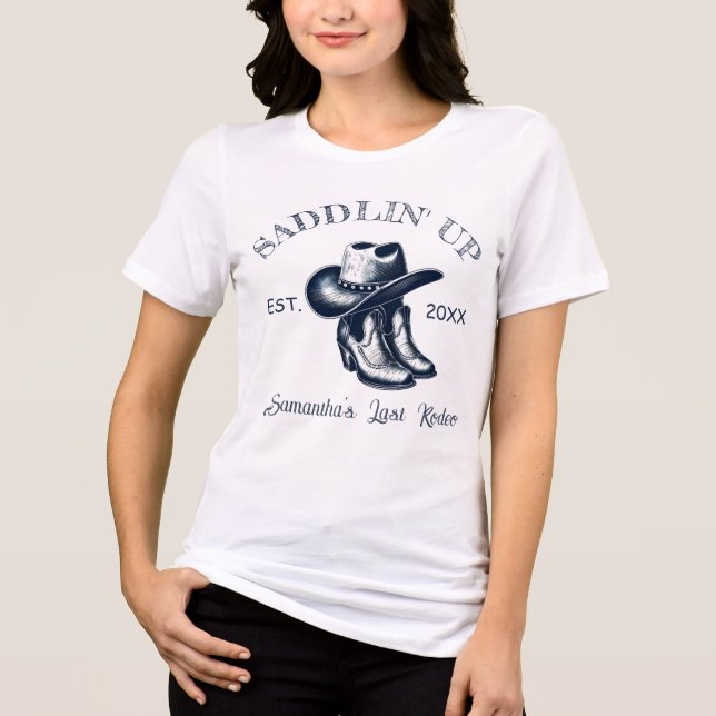 Camiseta Último Rodeio Chinoiserie Azul Despedida de Soltei (Frente)