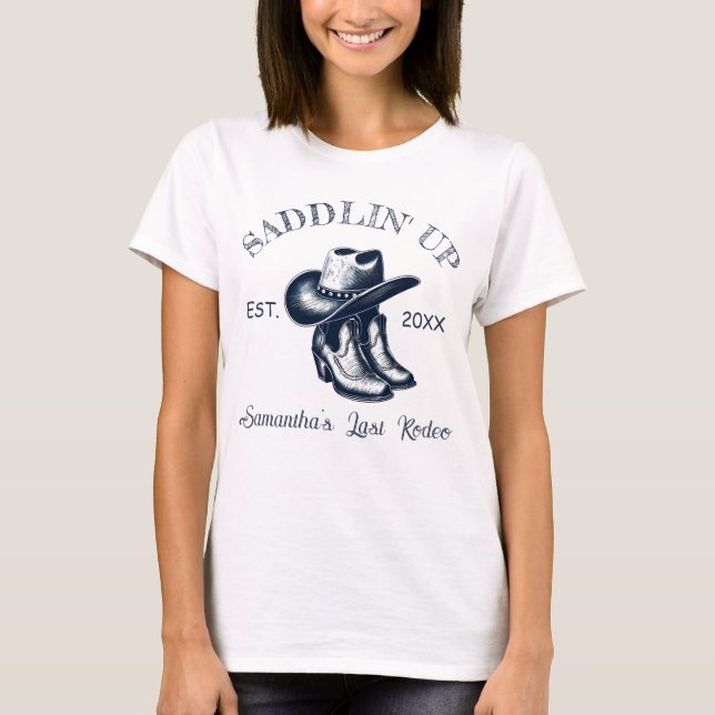 Camiseta Último Rodeio Chinoiserie Azul Despedida de Soltei (Frente)
