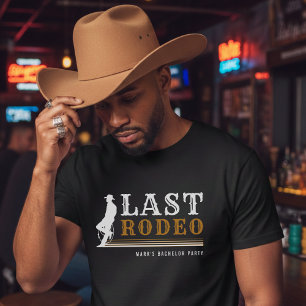 Camiseta Último Rodeio Cowboy Despedida de Solteiro Marrom 