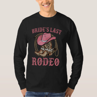 Camiseta Último Rodeio da Noiva Chapéu de Cowgirl Festa de 