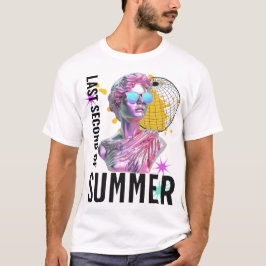 Camiseta Último Segundo de Verão na Estátua da Vaporwave Re