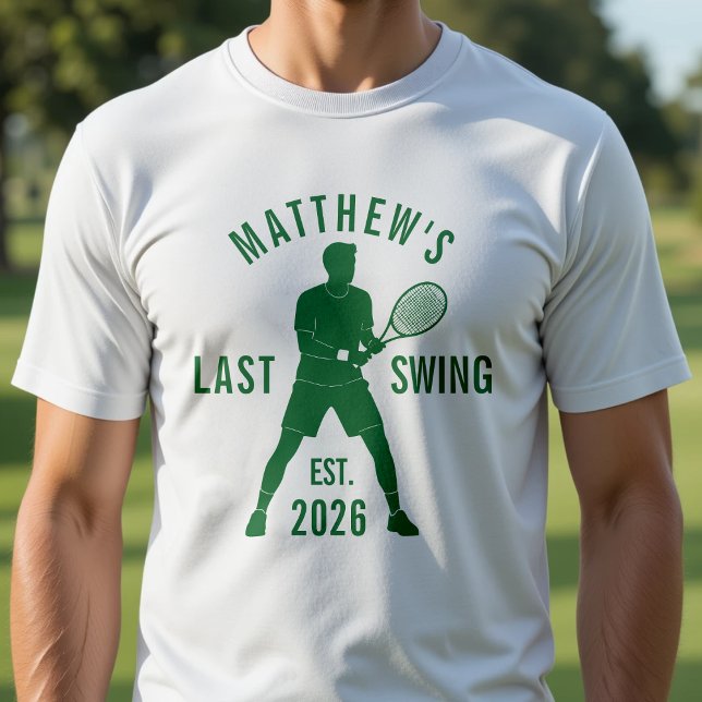 Camiseta Último Swing de Tênis Antes da Despedida de Soltei (Criador carregado)