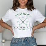 Camiseta Último Swing Golf Country Club despedida de soltei<br><div class="desc">Divertida festa de despedida de solteira temática de tênis! Parte de uma coleção completa!</div>