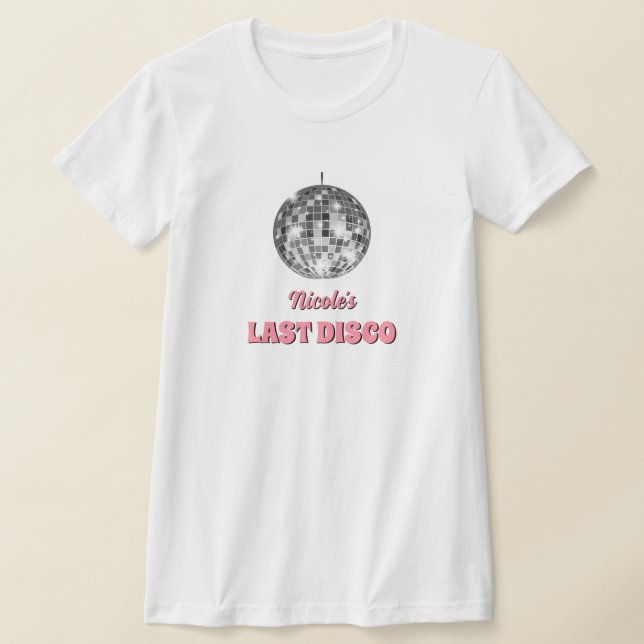 Camiseta Último Tema de Festa de Despedida de Solteira Disc (Postura )