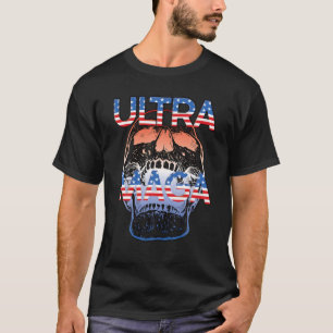 Camiseta Ultra Maga Red White E Blue Skull-Republican Pol