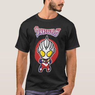 Camiseta Ultraman Tiga Multi Type Chibi Estilo Kawaii