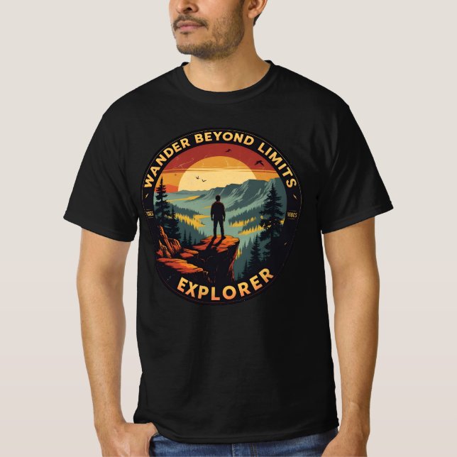 Camiseta Ultrapassar Limites da Adventure do Explorador Ret (Frente)