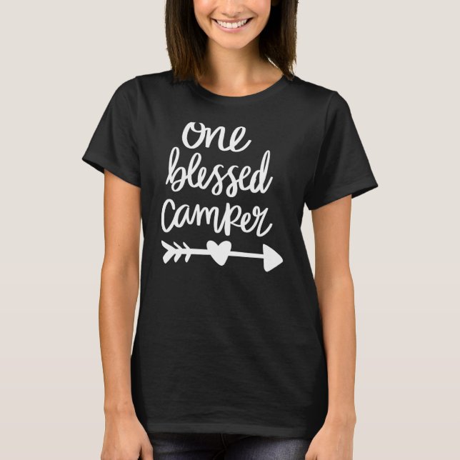 Camiseta Um Abençoado Camper Feliz Acampamento (Frente)