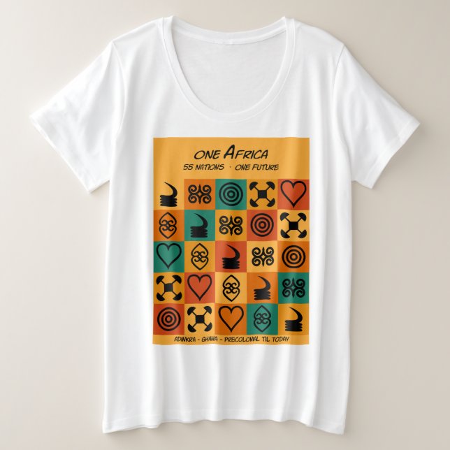 Camiseta Um África – Adinkra – Gana -  (Frente do Design)