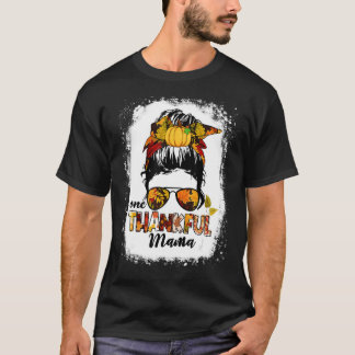 Camiseta Um agradecido Mama Mensagem Bun Fall Autumn Graças