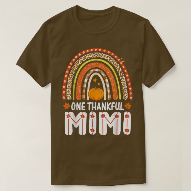 Camiseta Um agradecido Mimi Rainbow Leopard Call Autumn Tha (Frente do Design)