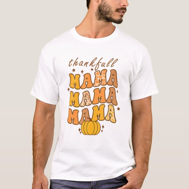 Camiseta Um agradecimento à mamãe Groovy Leopard Fall Autum (Frente)