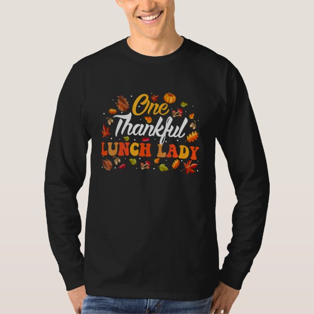 Camiseta Um almoço agradecido Lady Fall Sai do outono Graça (Frente)