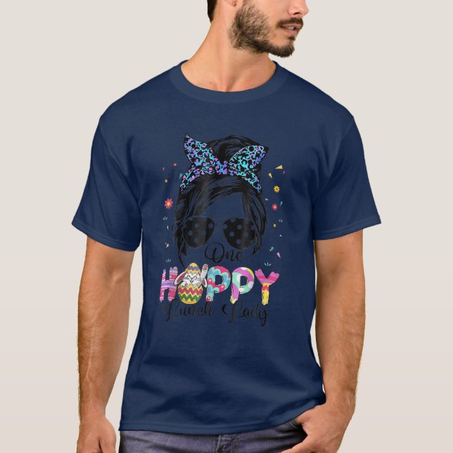 Camiseta Um Almoço de Hoppy, Funcionarios de Páscoa de Lady (Frente)