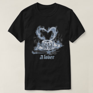 Camiseta Um Amante - Ilustração de Coração de Arte de Fumaç