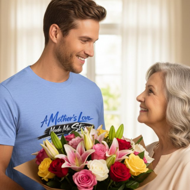 Camiseta Um Amor de Mãe Me Fez Forte para Homem (Criador carregado)