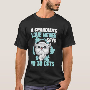 Camiseta Um Amor de Vovô Nunca Diz Não à Vovó dos Gatos