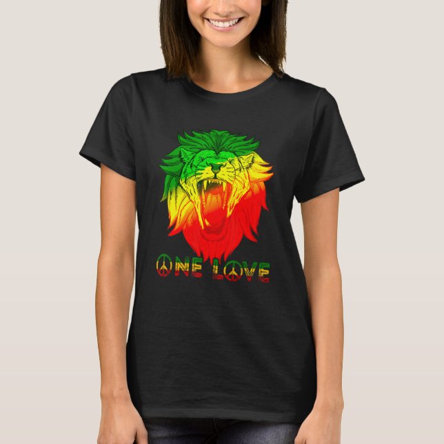 Camiseta Um Amor Rasta Reggae Leão Rastafárico De Judah Ja (Frente)