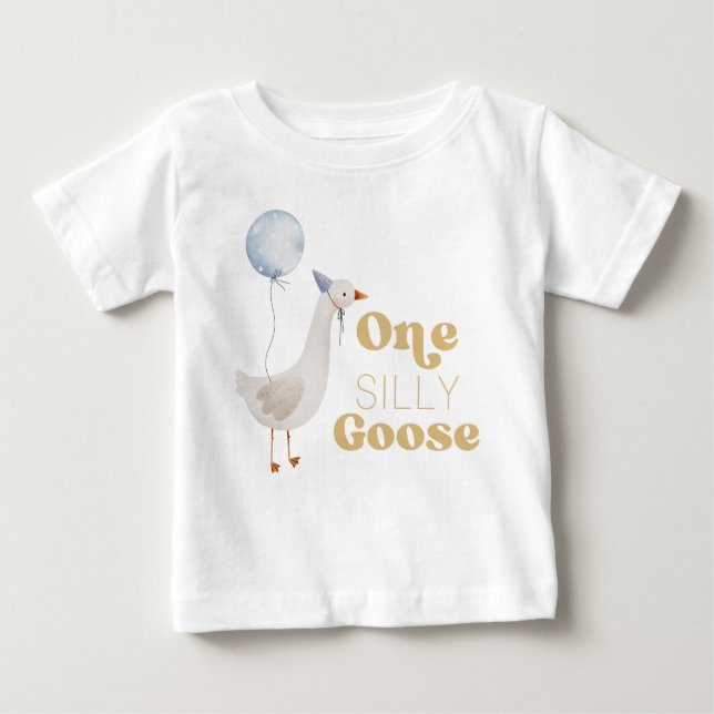Camiseta Um Aniversário de 1 Ano de Silly Goose (Frente)
