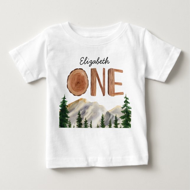 Camiseta Um aniversário personalizado das montanhas (Frente)