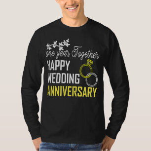 Camiseta Um Ano Juntos Feliz Primeiro Aniversário Casal A