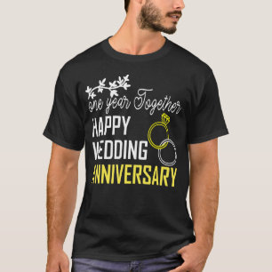 Camiseta Um Ano Juntos Feliz Primeiro Aniversário Casal A