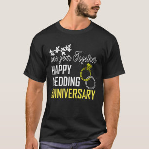 Camiseta Um Ano Juntos Feliz Primeiro Aniversário Casal A