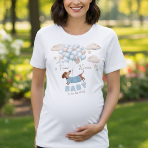 Camiseta Um Anúncio de Gravidez de um Bebê Menino