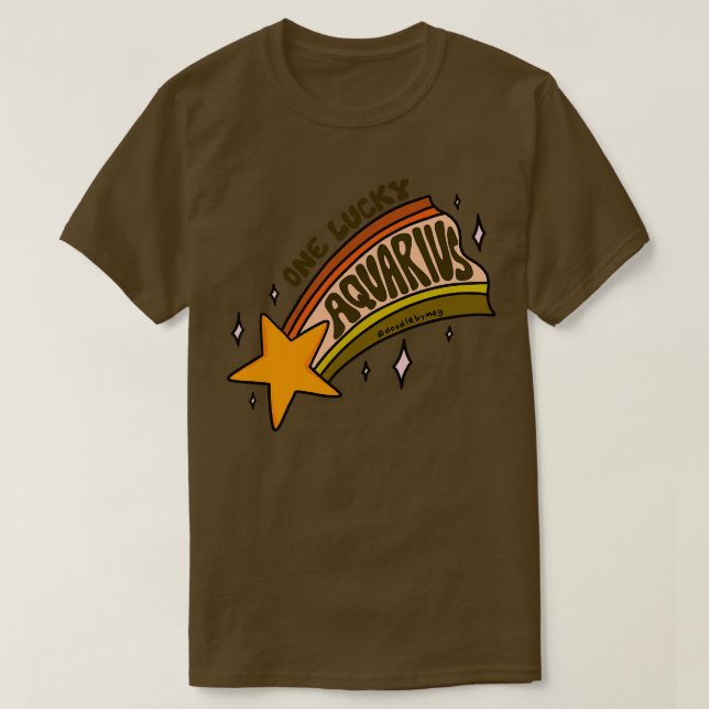 Camiseta Um Aquário Sortudo (Frente do Design)