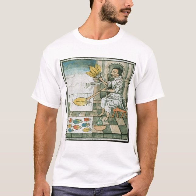 Camiseta Um artesão asteca da pena (Frente)