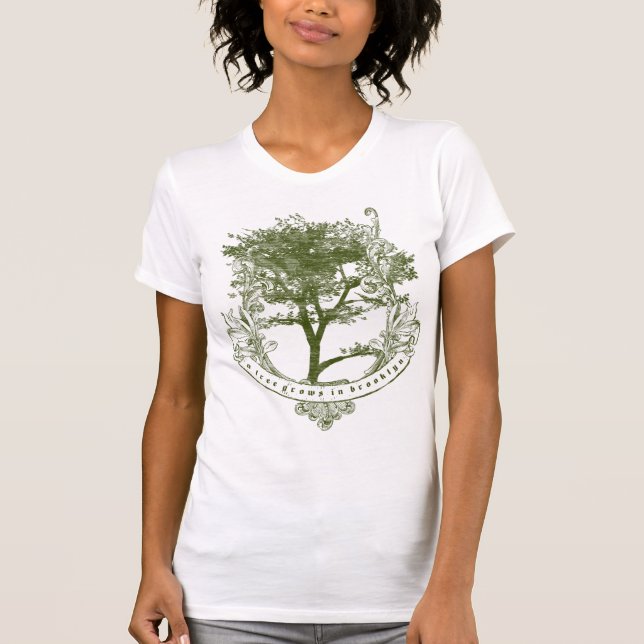 Camiseta Um-Árvore-Crescer-Em-Brooklyn (verde) (Frente)