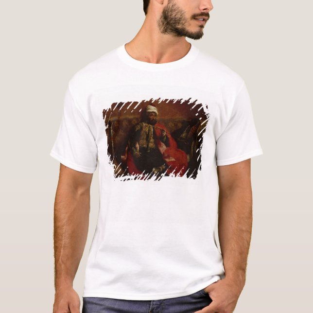Camiseta Um assento de fumo do turco em um sofá, c.1825 (Frente)
