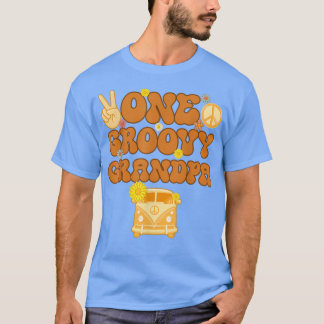 Camiseta Um avô Groovy Retro Mãe Hippie Aniversário 70s F