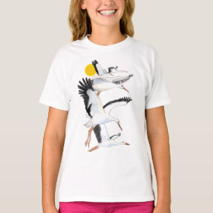 Camiseta Um bando de tempestades brancas voando sobre a lux