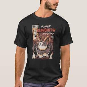 Camiseta Um Baphomeow Selvagem Parece Um Baphomet Bonito Pe