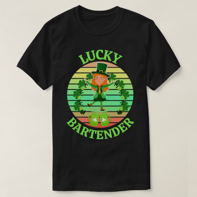 Camiseta um barman sortudo 6 (Frente do Design)