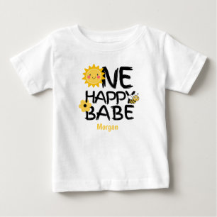 Camiseta Um Bebê Feliz Abelha Amarela Ensolarada Aniversári