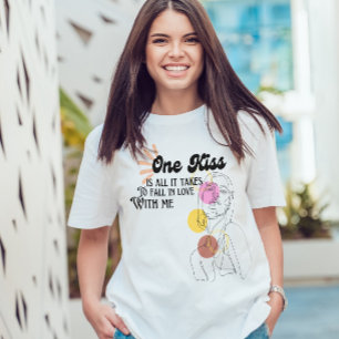 Camiseta Um beijo é tudo que é preciso para me apaixonar po