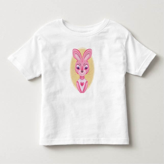 Camiseta Um belo desenho animado de menina coelhinha (Frente)