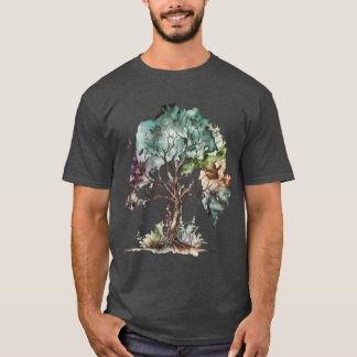 Camiseta Um belo desenho de árvore da vida em aquarela Cool