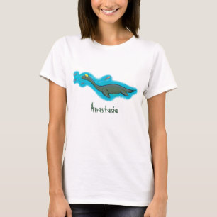 Camiseta Um belo e feliz cartoon de monstro do mar, plesios