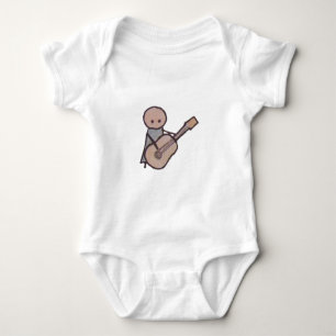 Camiseta Um bodysuit pequeno do bebê da guitarra