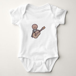 Camiseta Um bodysuit pequeno do bebê da guitarra