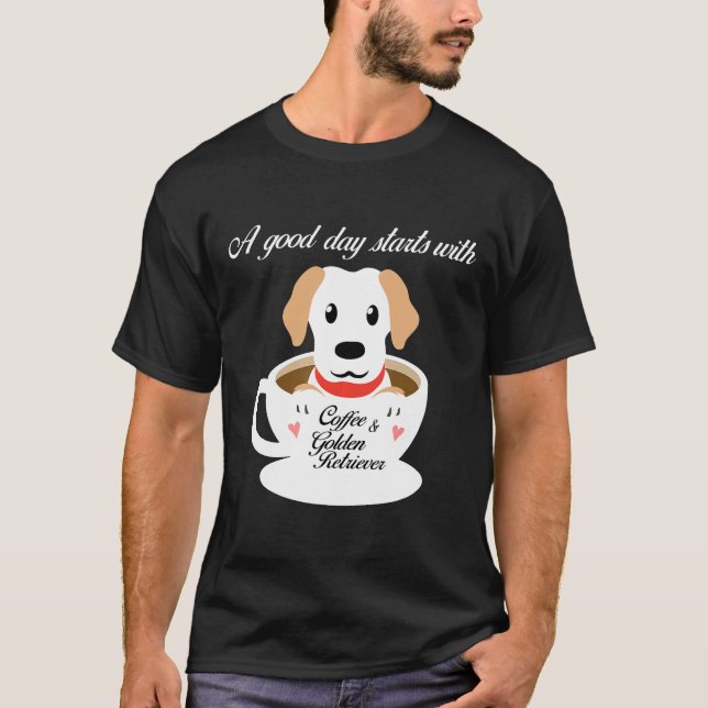 Camiseta Um Bom Dia Começa Com Café E Ouro (Frente)