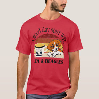 Camiseta Um bom dia começa com chá e beagles
