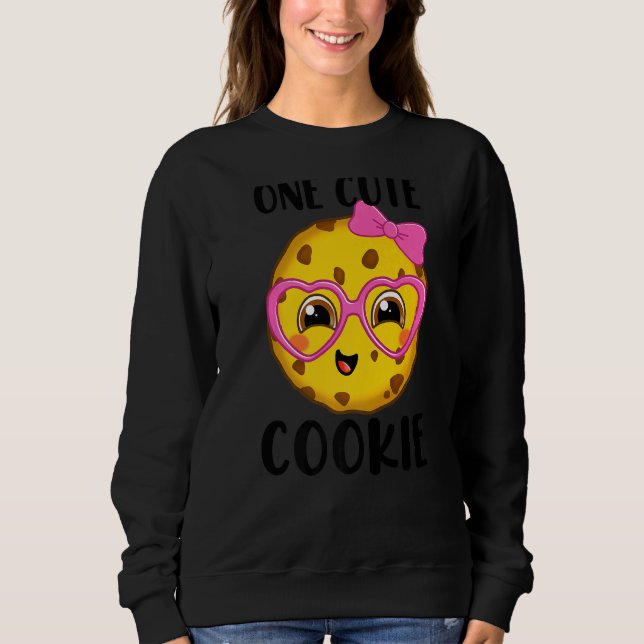 Camiseta Um Boneco de Cookie Bonito, Arco Rosa Óculos de Co (Frente)