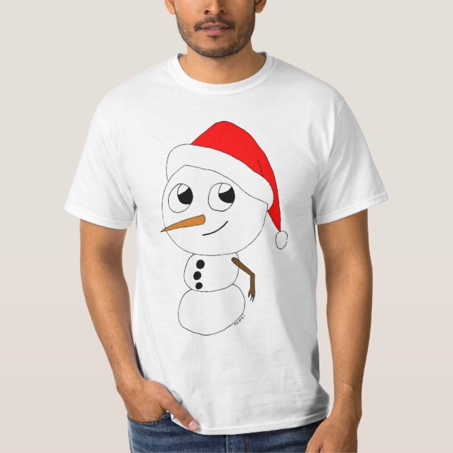 Camiseta um boneco de neve chibi (Frente)