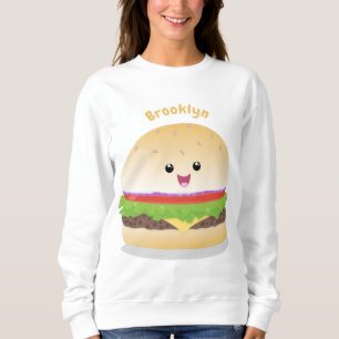 Camiseta Um bonito e feliz desenho animado do hambúrguer k