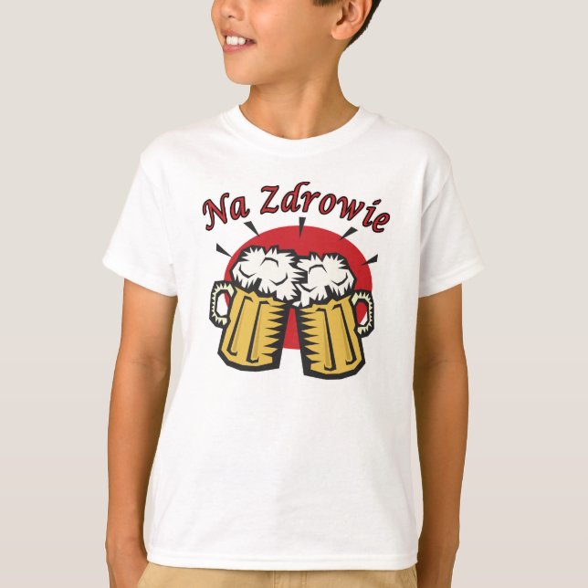 Camiseta Um Brinde Zdrowie Com Perucas De Cerveja (Frente)